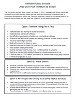 2020-2021 Plan to Return to School